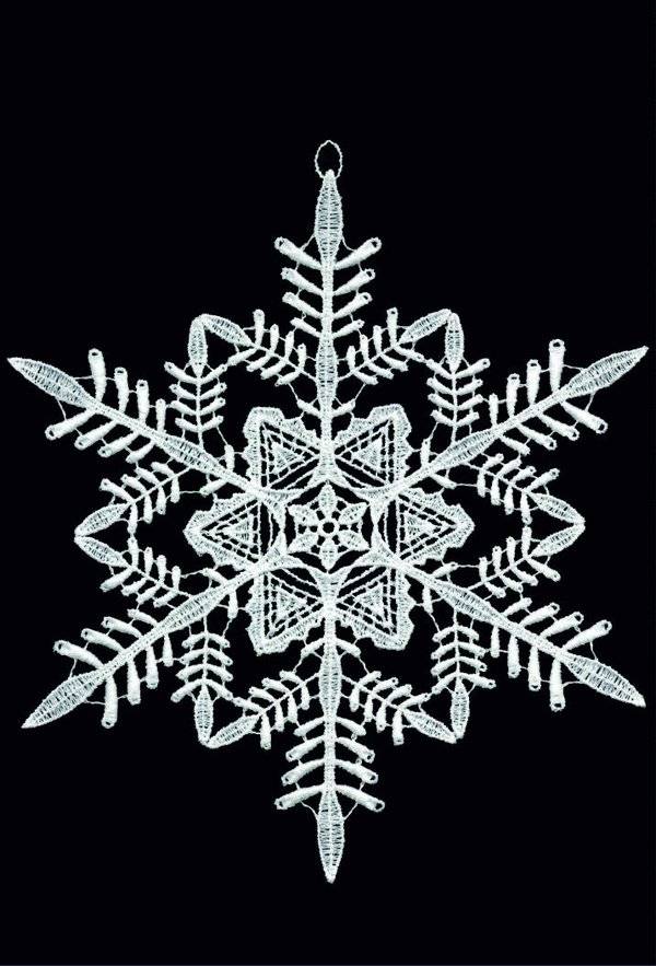 Plauener Spitze Fensterbild Eleganter Schneestern