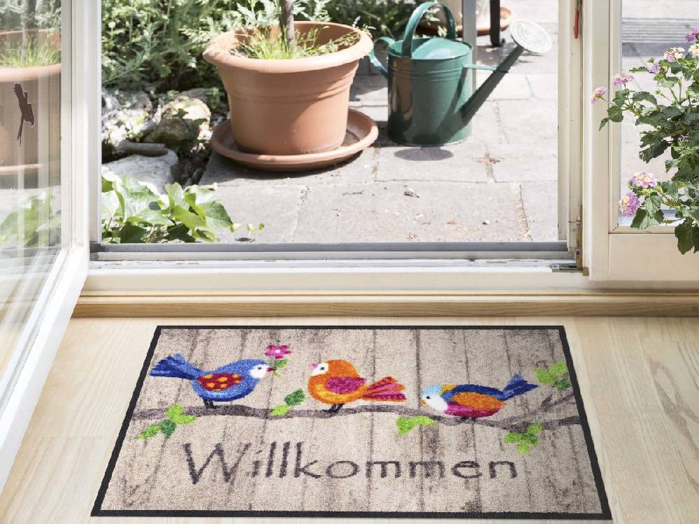 Salonloewe Birds Wood Fußmatte Im Verkauf