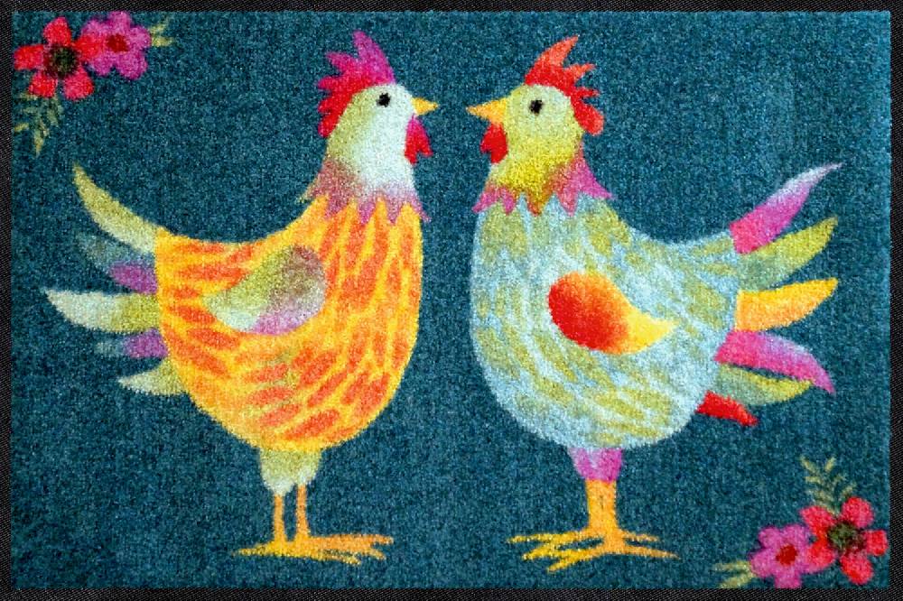 Salonloewe Rainbow Chicken petrol Fußmatte