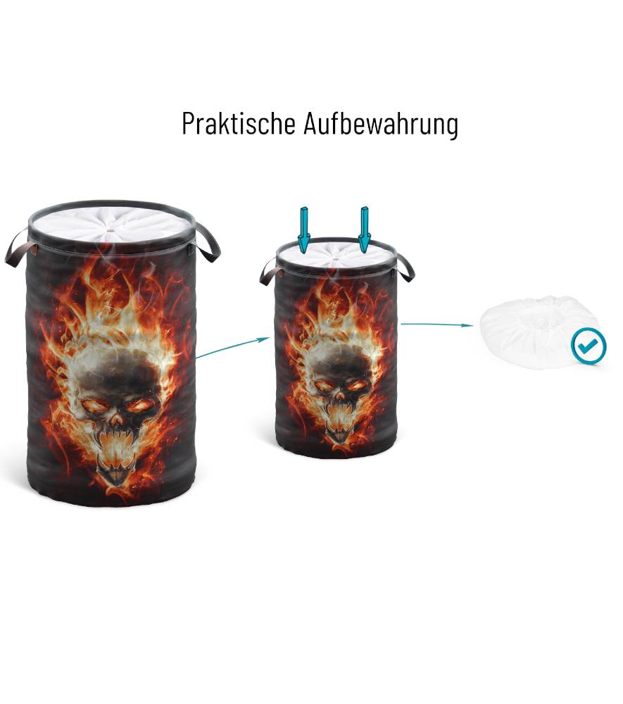 Sanilo Wäschekorb Totenkopf in Flammen Fabrikladen
