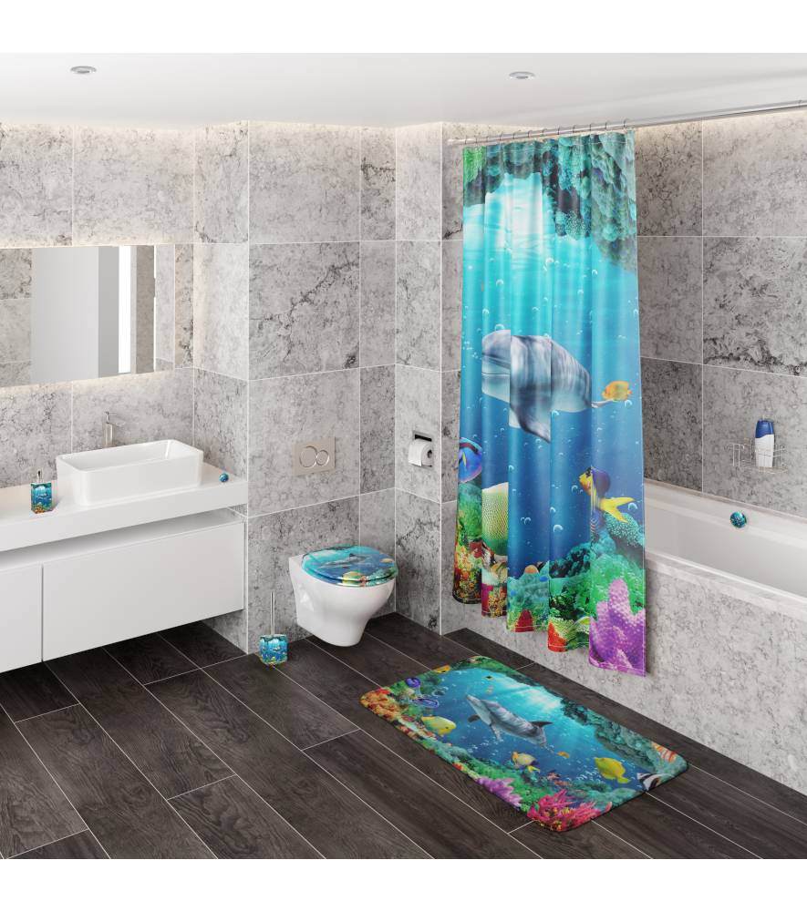 Sanilo Duschvorhang Delphin Korallen 180 x 200 cm