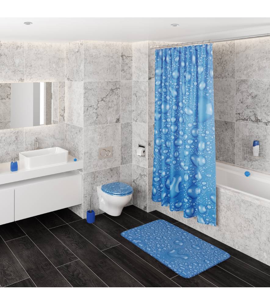 Sanilo Badteppich Tautropfen Blau 50 x 80 cm