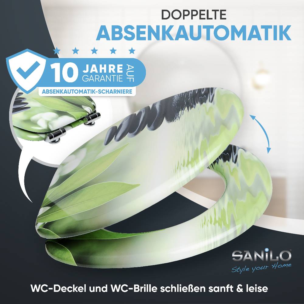 Sanilo WC-Sitz mit Absenkautomatik Harmony - Premium Toilettendeckel direkt vom Hersteller Neueste Mode