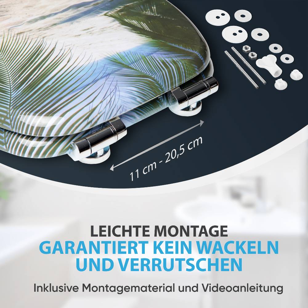 Sanilo WC-Sitz mit Absenkautomatik Beach - Premium Toilettendeckel direkt vom Hersteller Bestseller