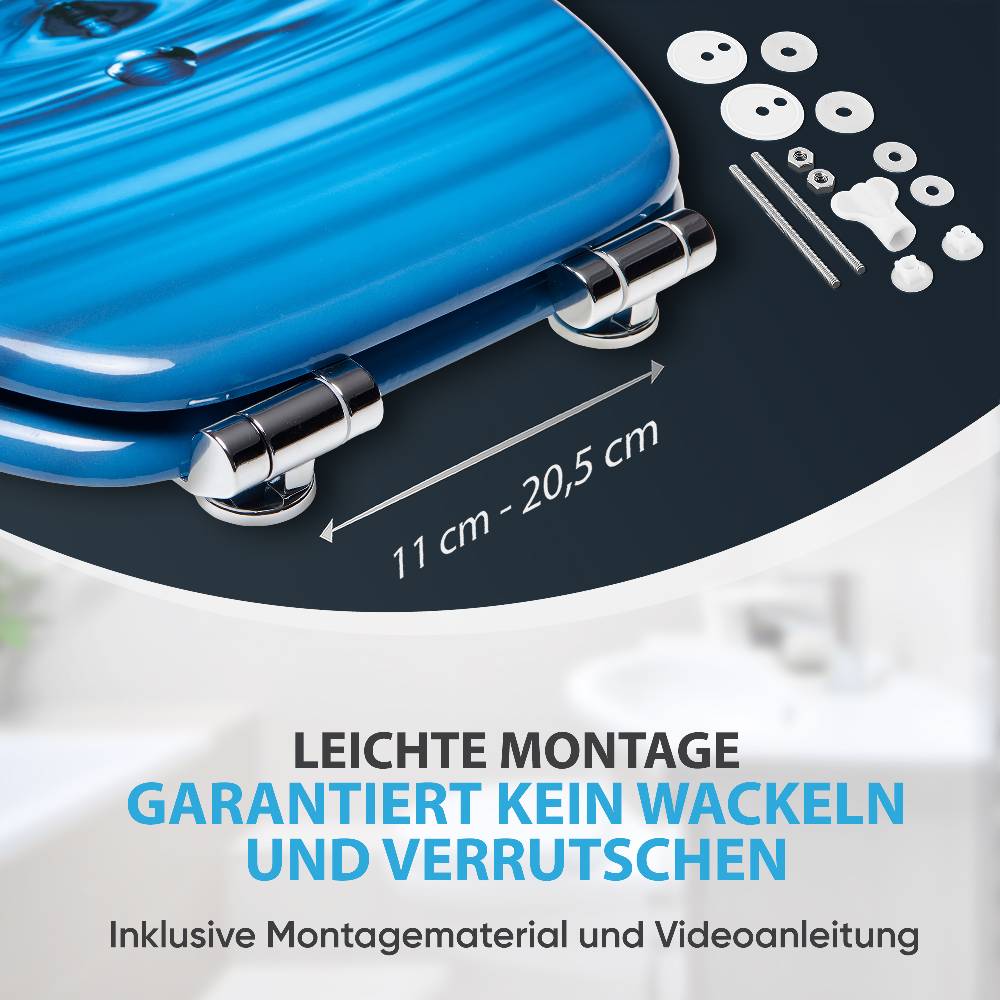 Sanilo WC-Sitz mit Absenkautomatik Tropfen - Premium Toilettendeckel direkt vom Hersteller Kauf eins, bekomm eins gratis