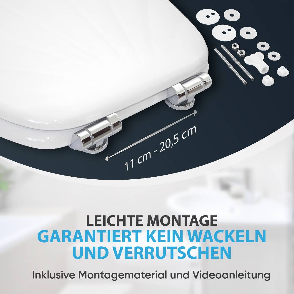 Sanilo WC-Sitz mit Absenkautomatik Muschel Weiß - Premium Toilettendeckel direkt vom Hersteller Tägliche Deals