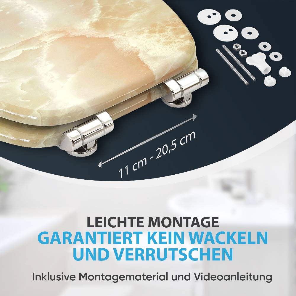 Sanilo WC-Sitz mit Absenkautomatik Marmor Natur - Premium Toilettendeckel direkt vom Hersteller Wochenangebot