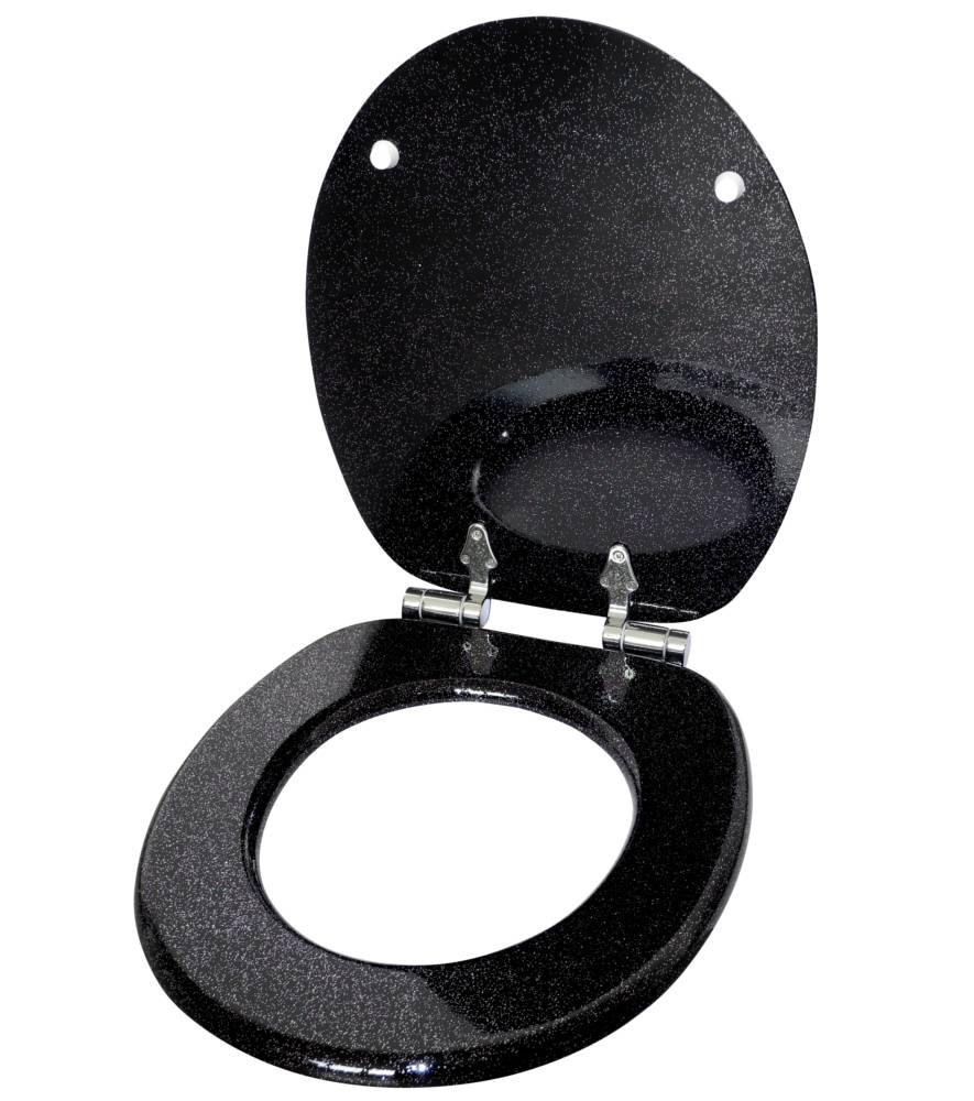 Sanilo WC-Sitz Glitzer Schwarz - Premium Toilettendeckel direkt vom Hersteller Begrenzte Freigabe