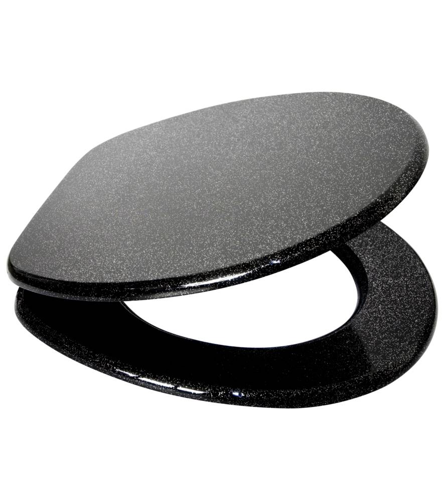 Sanilo WC-Sitz Glitzer Schwarz - Premium Toilettendeckel direkt vom Hersteller Begrenzte Freigabe