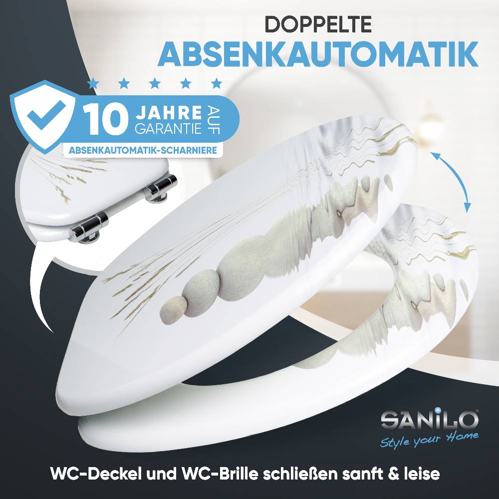 Sanilo WC-Sitz mit Absenkautomatik Balance - Premium Toilettendeckel direkt vom Hersteller JETZT KAUFEN