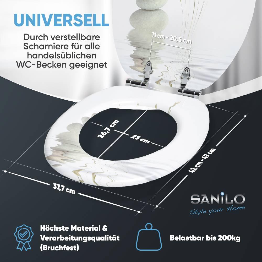 Sanilo WC-Sitz mit Absenkautomatik Balance - Premium Toilettendeckel direkt vom Hersteller JETZT KAUFEN