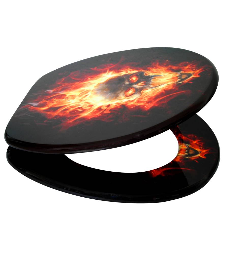 Sanilo WC-Sitz Totenkopf in Flammen - Premium Toilettendeckel direkt vom Hersteller Neueste Stile