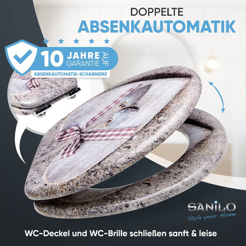 Sanilo WC-Sitz mit Absenkautomatik Bavaria - Premium Toilettendeckel direkt vom Hersteller Letzte 2 Tage