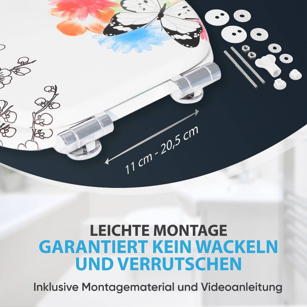 Sanilo WC-Sitz mit Absenkautomatik Butterfly - Premium Toilettendeckel direkt vom Hersteller Bis zu 60% Rabatt