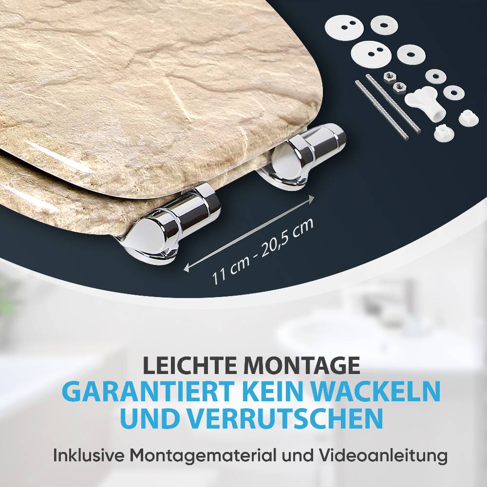 Sanilo WC-Sitz mit Absenkautomatik Sand Stone - Premium Toilettendeckel direkt vom Hersteller Nur noch ein Tag übrig