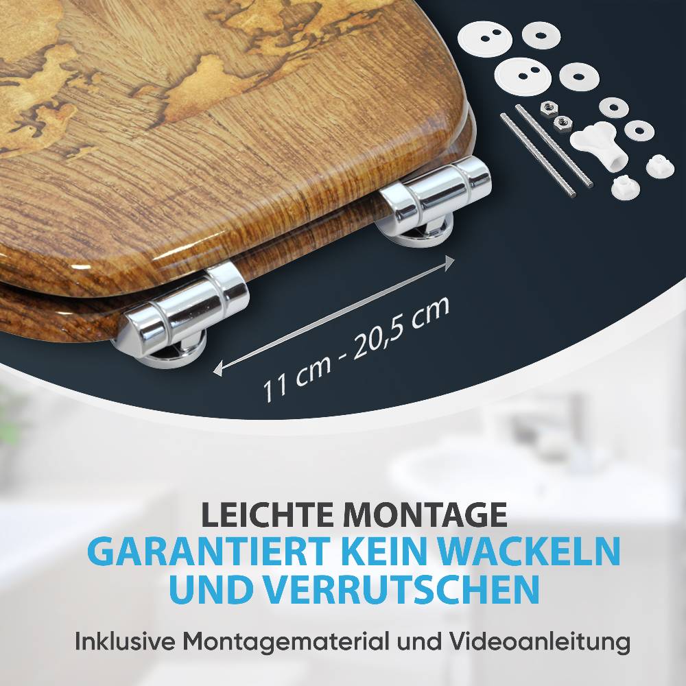 Sanilo WC-Sitz mit Absenkautomatik World Map - Premium Toilettendeckel direkt vom Hersteller Riesige Rabatte