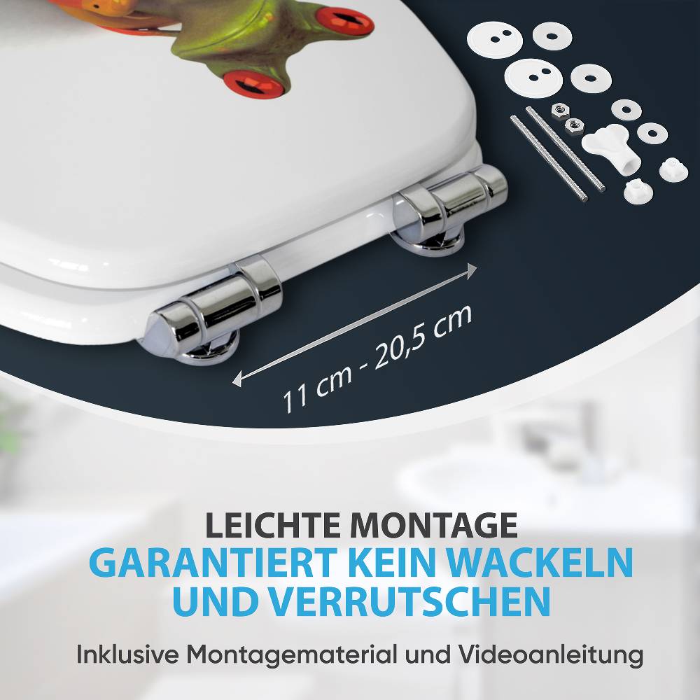 Sanilo WC-Sitz mit Absenkautomatik Froggy - Premium Toilettendeckel direkt vom Hersteller 50% Rabatt mit kostenlosem Versand