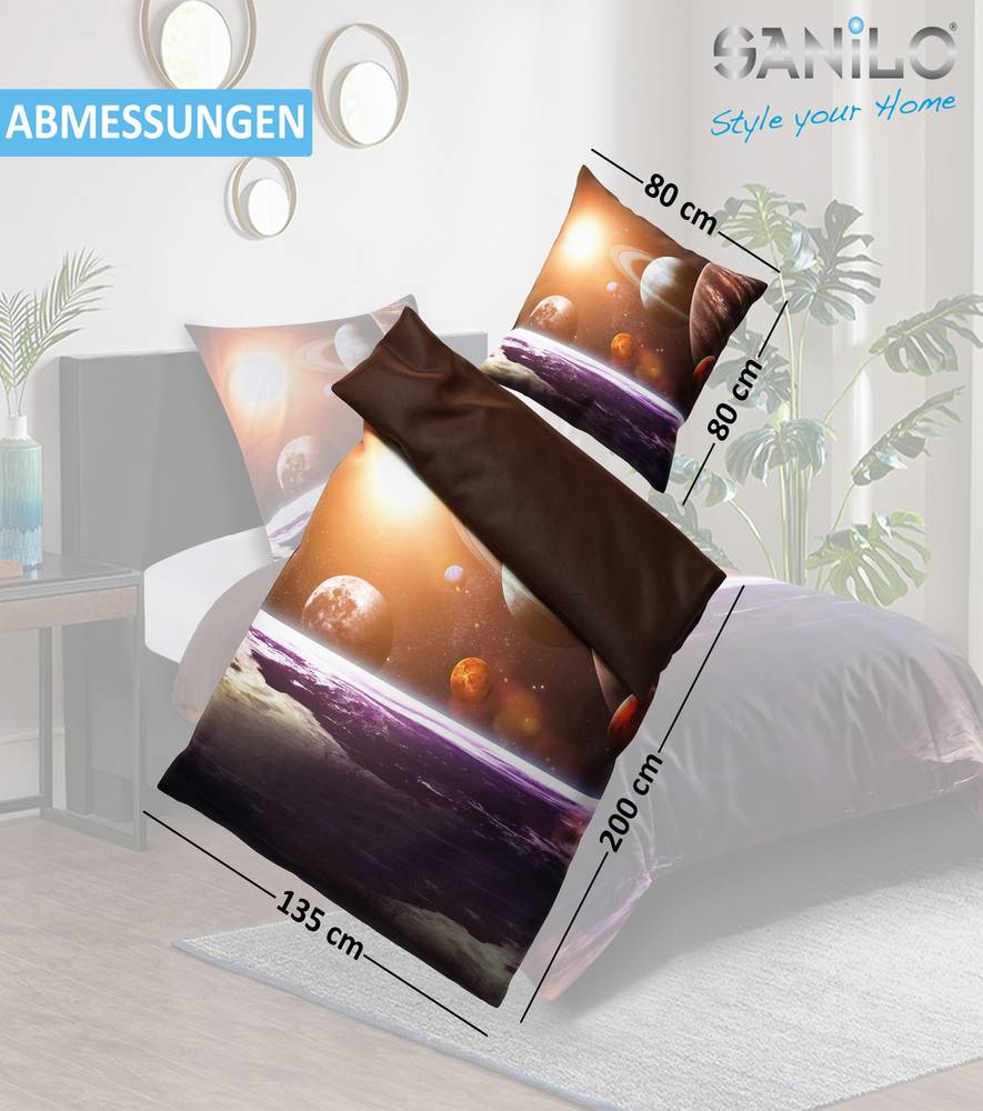 Sanilo Bettwäsche Planeten 135 x 200 cm Discount Store für neue Produkte