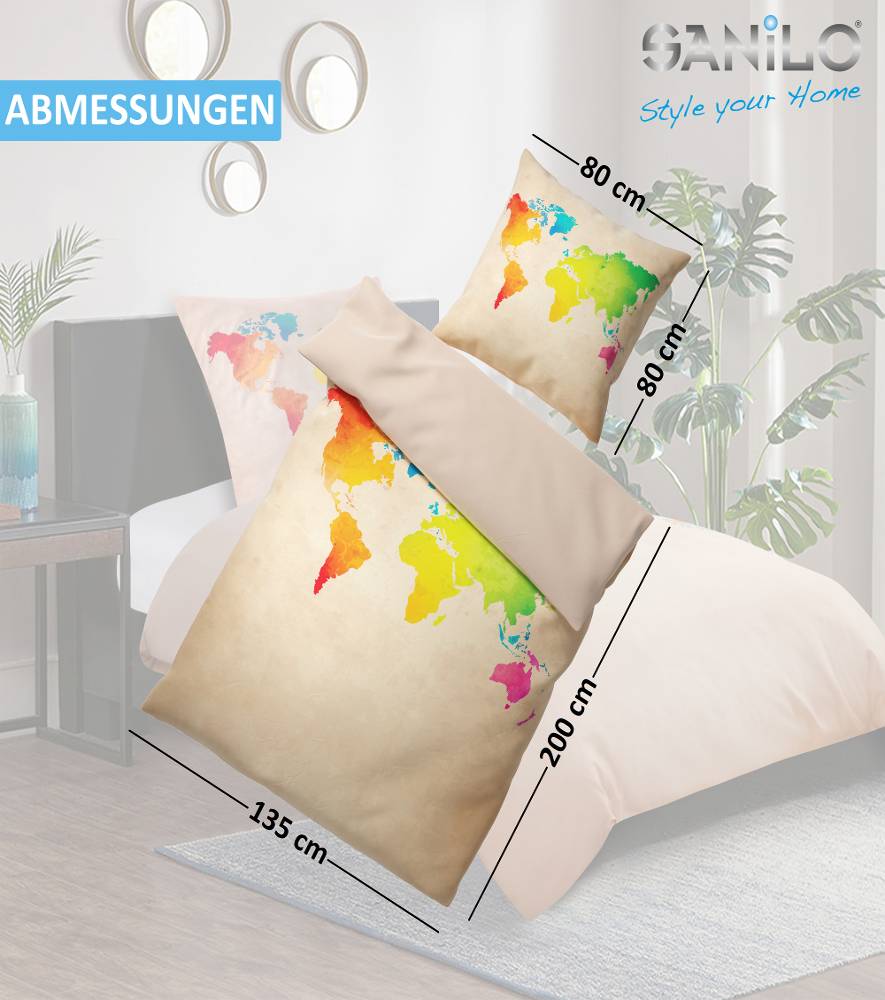 Sanilo Bettwäsche International Map 135 x 200 cm Angebote