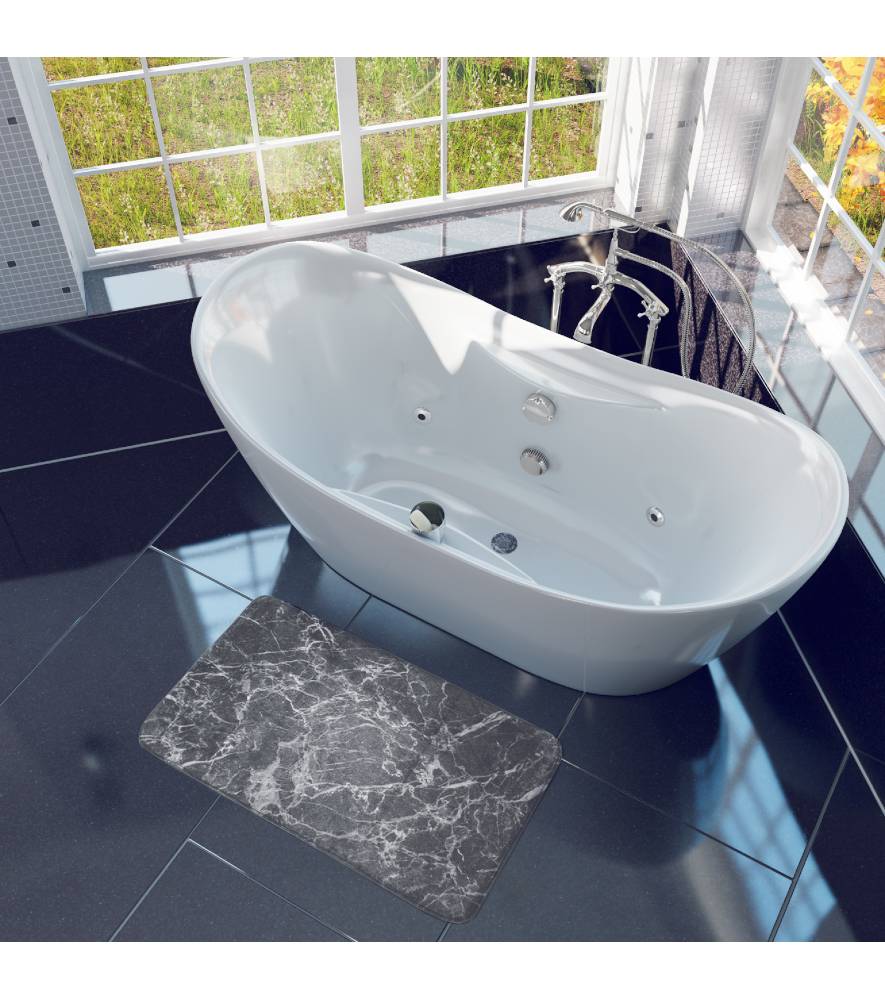 Sanilo Badteppich Marmor Grau 70 x 110 cm