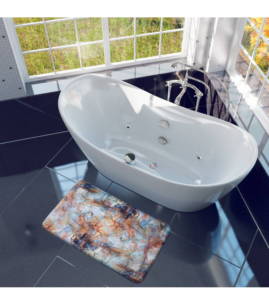 Sanilo Badteppich Marmor Braun 50 x 80 cm