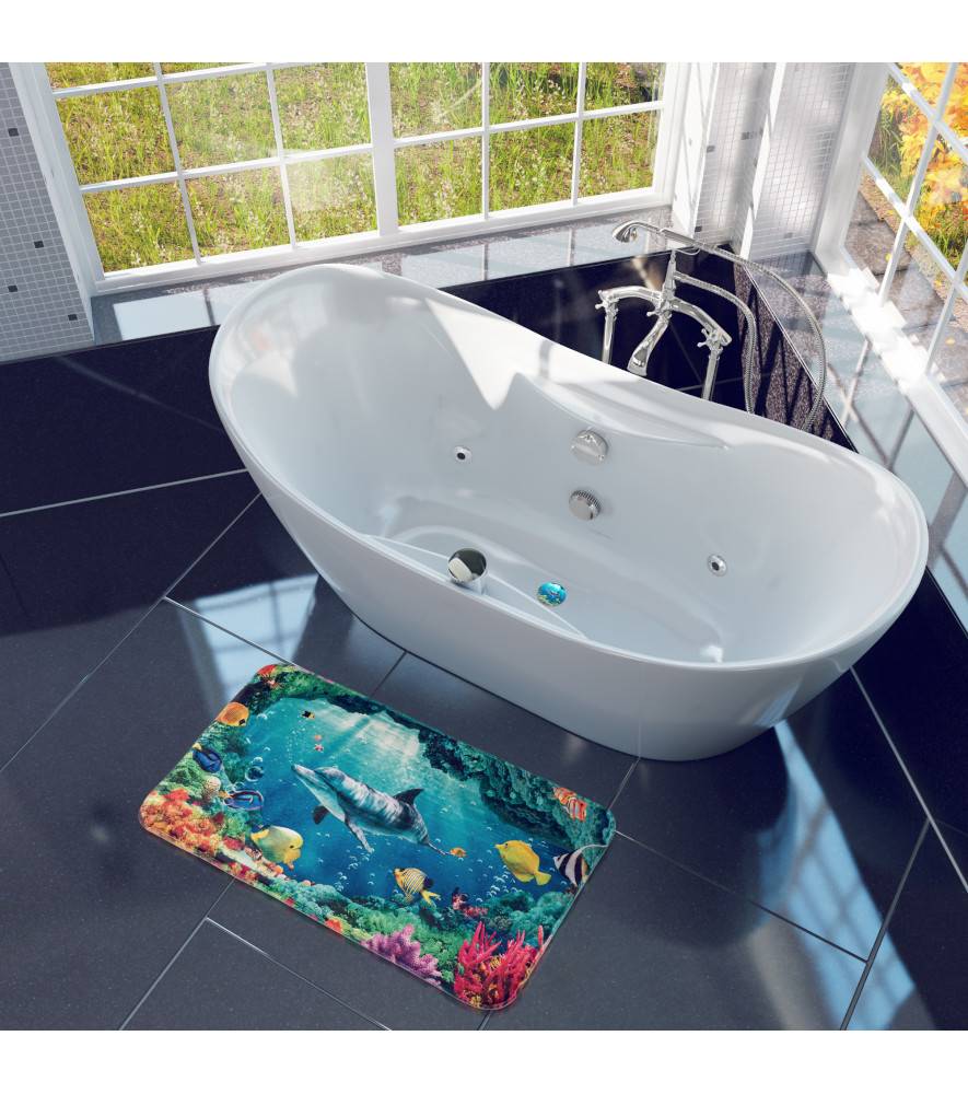 Sanilo Badteppich Delphin Korallen 70 x 110 cm