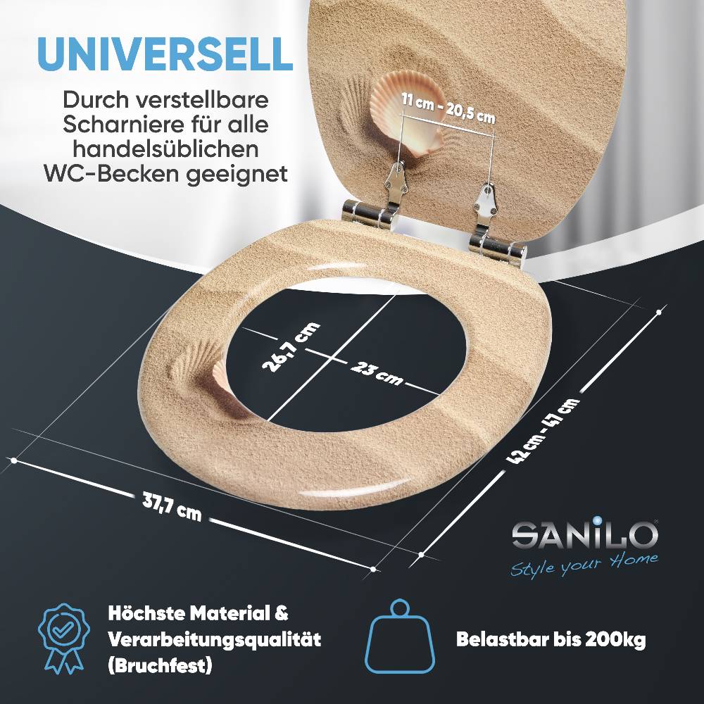 Sanilo WC-Sitz mit Absenkautomatik Clam - Premium Toilettendeckel direkt vom Hersteller Flash Sale
