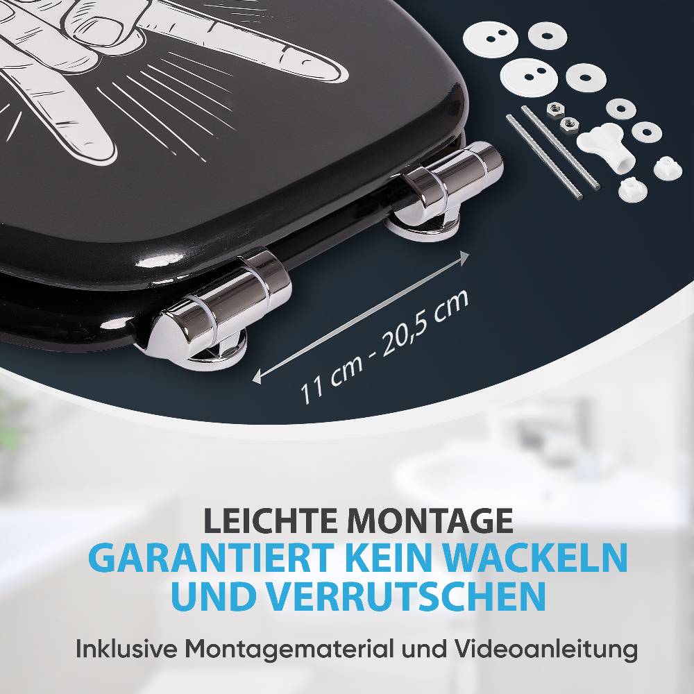 Sanilo WC-Sitz mit Absenkautomatik Rock ’n’ Roll - Premium Toilettendeckel direkt vom Hersteller Osterangebot