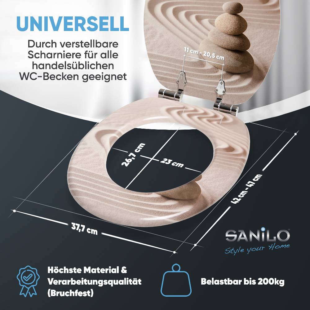 Sanilo WC-Sitz mit Absenkautomatik Zen - Premium Toilettendeckel direkt vom Hersteller Heißer Verkauf