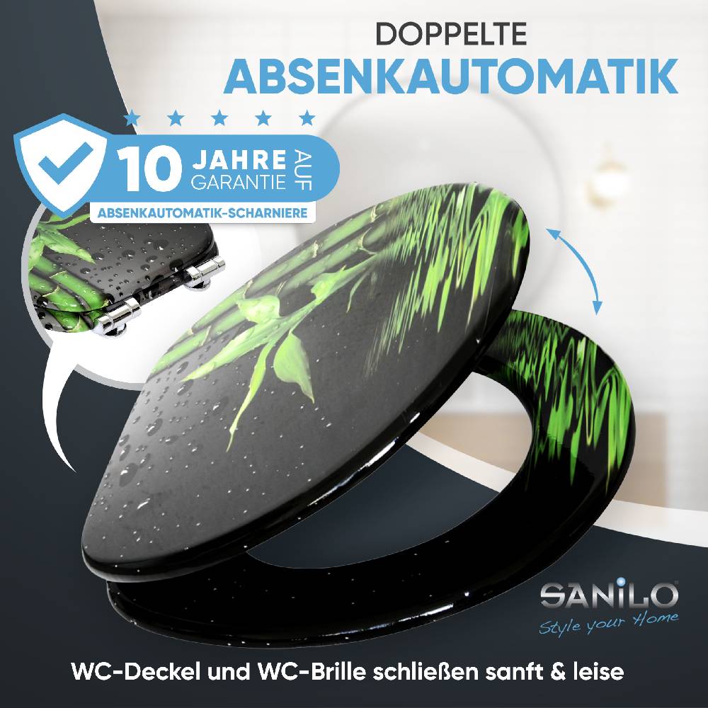 Sanilo WC-Sitz mit Absenkautomatik Virella - Premium Toilettendeckel direkt vom Hersteller Zeitlich begrenztes Angebot