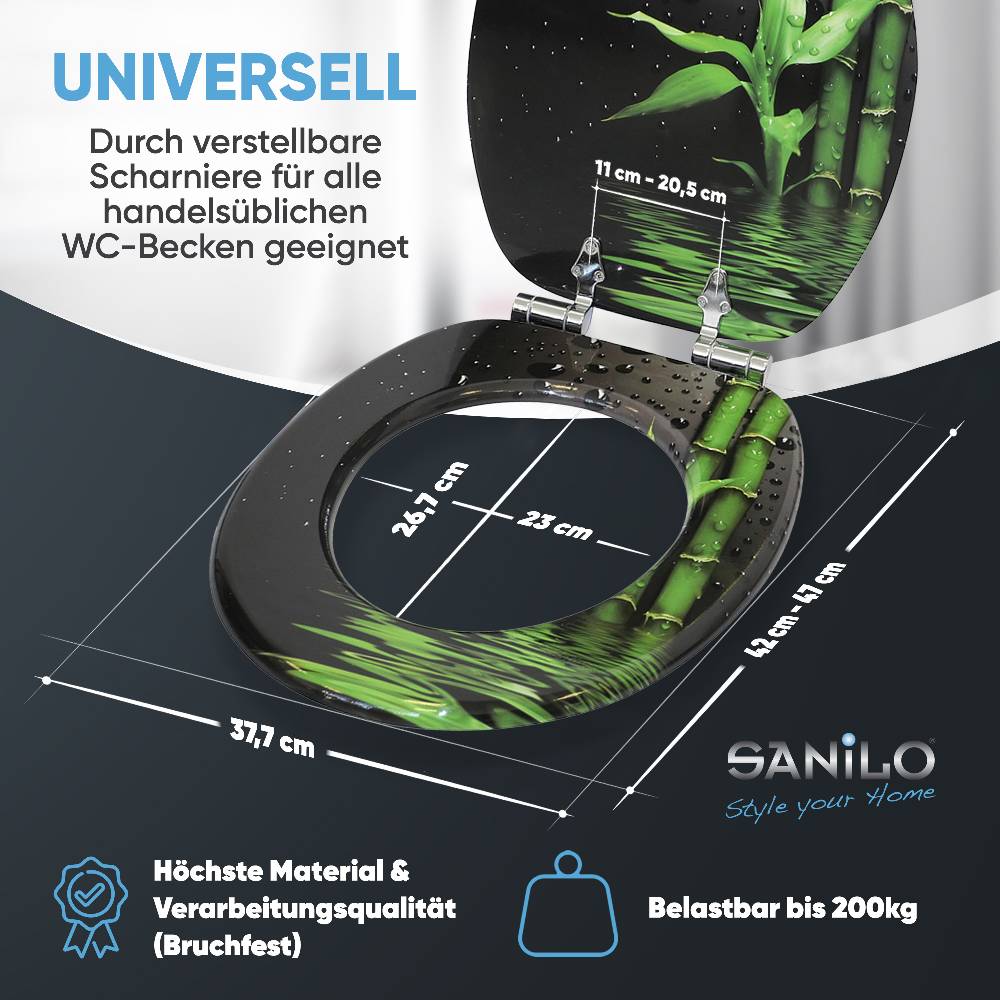 Sanilo WC-Sitz mit Absenkautomatik Virella - Premium Toilettendeckel direkt vom Hersteller Zeitlich begrenztes Angebot