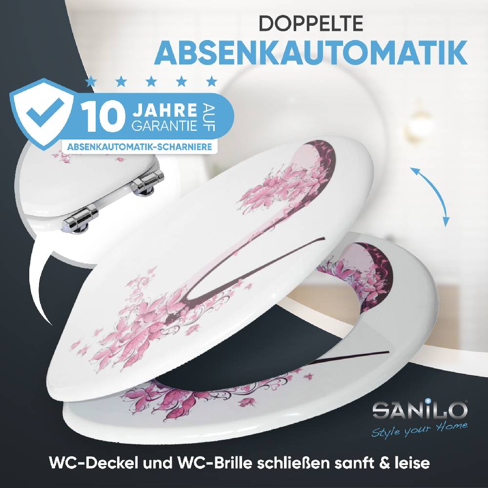 Sanilo WC-Sitz mit Absenkautomatik Schuh - Premium Toilettendeckel direkt vom Hersteller Große Rabatte
