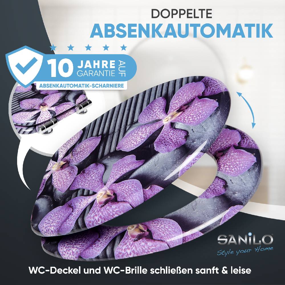 Sanilo WC-Sitz mit Absenkautomatik Vanda - Premium Toilettendeckel direkt vom Hersteller Saisonale Angebote