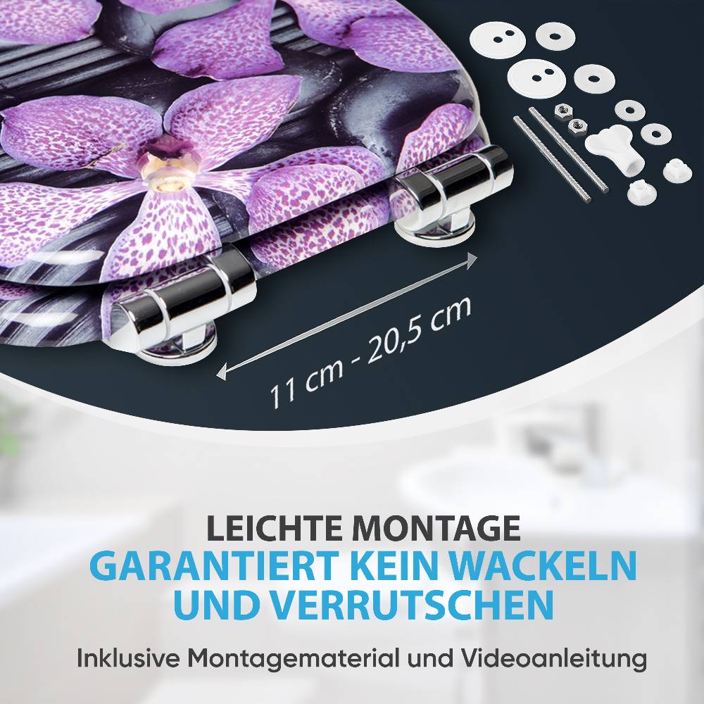 Sanilo WC-Sitz mit Absenkautomatik Vanda - Premium Toilettendeckel direkt vom Hersteller Saisonale Angebote