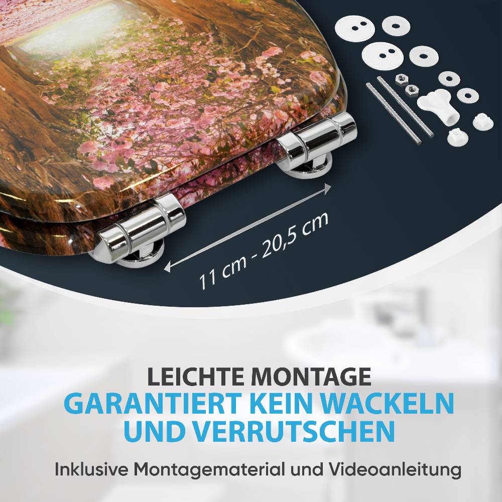 Sanilo WC-Sitz mit Absenkautomatik Romantik - Premium Toilettendeckel direkt vom Hersteller Kauf eins, bekomm eins gratis