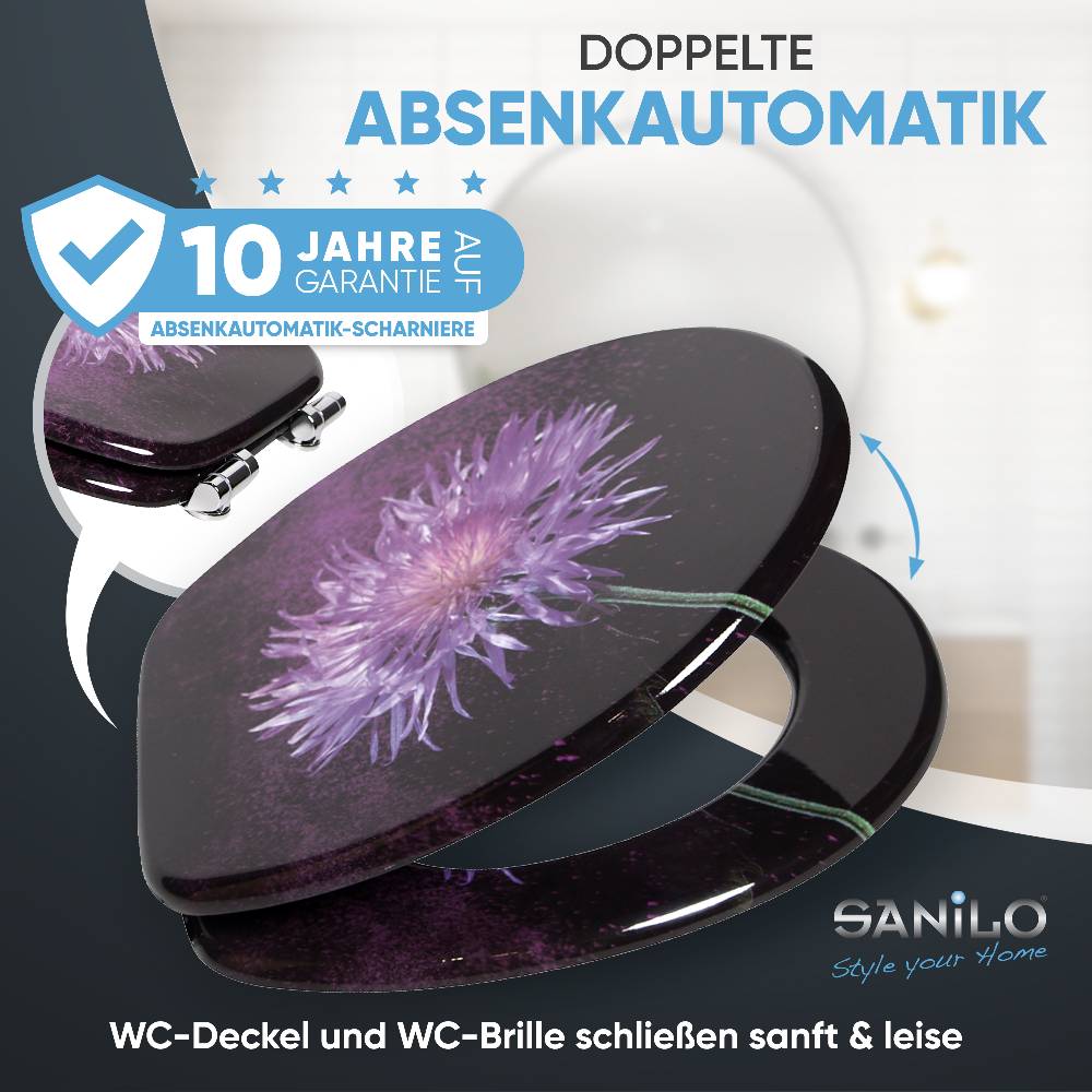 Sanilo WC-Sitz mit Absenkautomatik Purple Dust - Premium Toilettendeckel direkt vom Hersteller Tägliche Deals