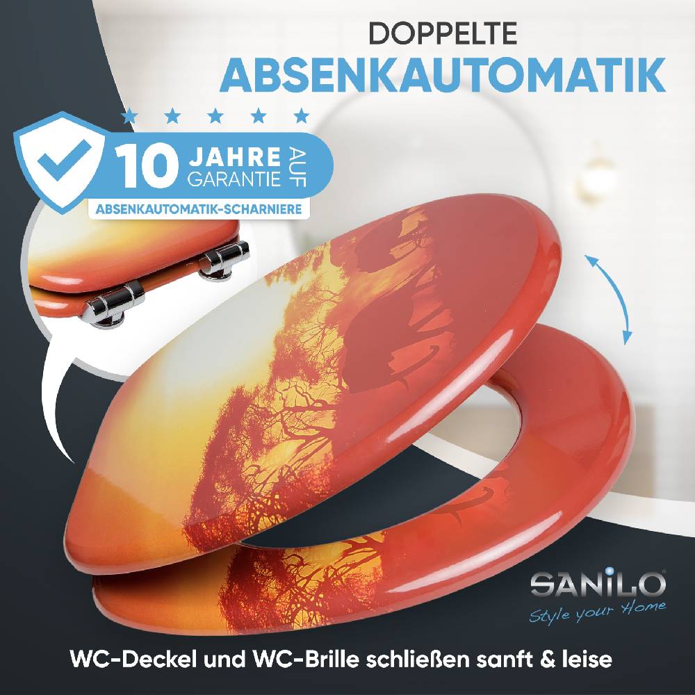 Sanilo WC-Sitz mit Absenkautomatik Savanne - Premium Toilettendeckel direkt vom Hersteller Tiefpreis