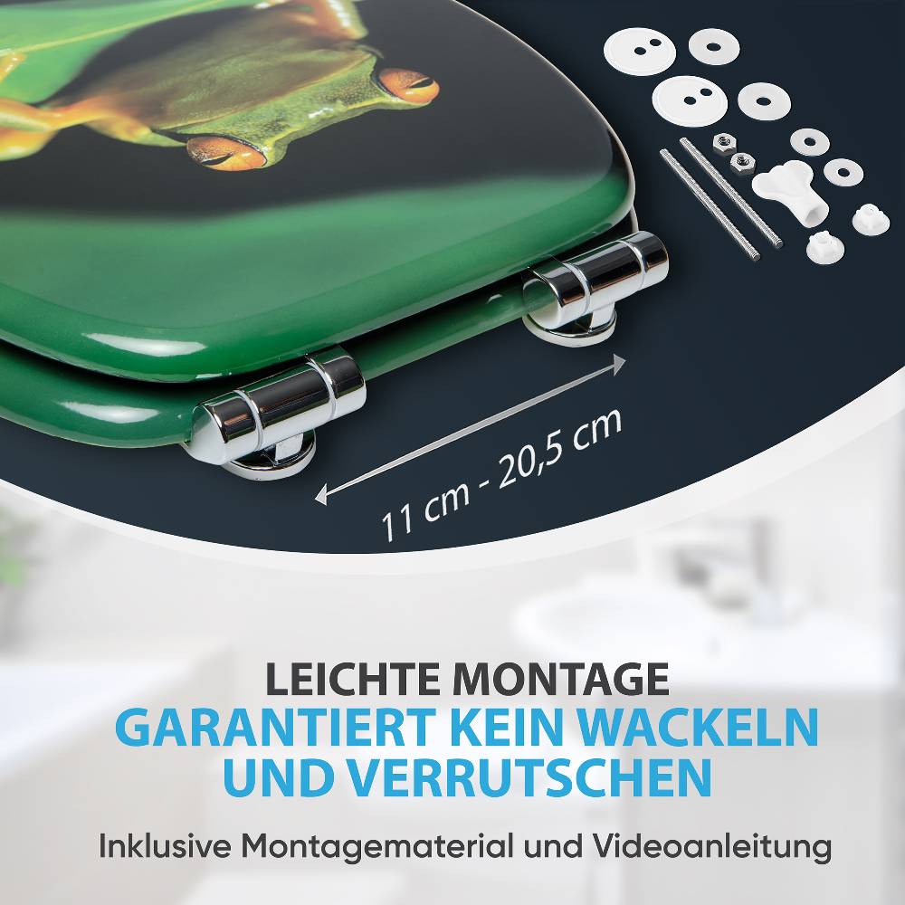 Sanilo WC-Sitz mit Absenkautomatik Frosch Grün - Premium Toilettendeckel direkt vom Hersteller Kostenlose Rückgabe