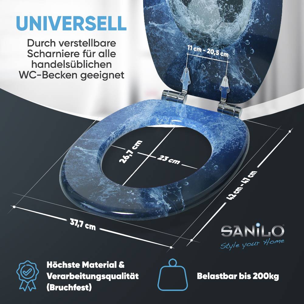 Sanilo WC-Sitz mit Absenkautomatik Soccer - Premium Toilettendeckel direkt vom Hersteller JETZT KAUFEN