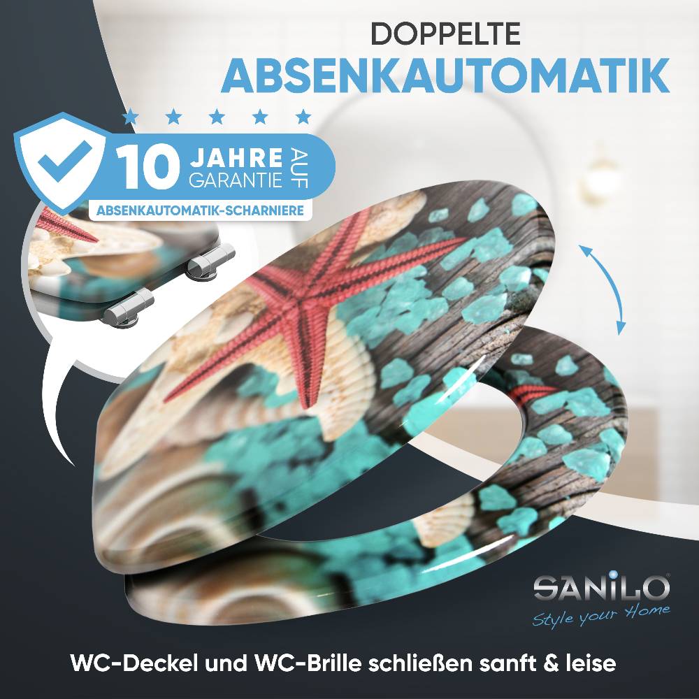 Sanilo WC-Sitz mit Absenkautomatik Bath Salts - Premium Toilettendeckel direkt vom Hersteller Nur noch ein Tag übrig