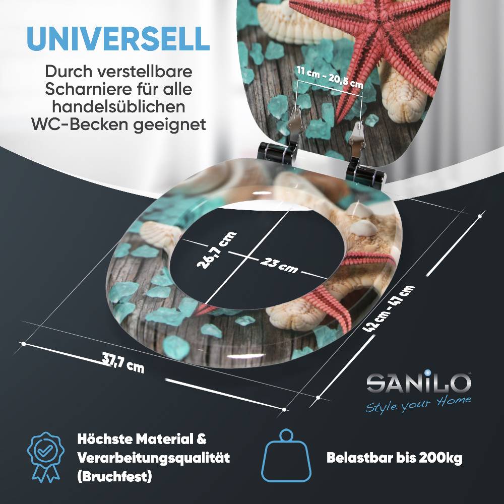 Sanilo WC-Sitz mit Absenkautomatik Bath Salts - Premium Toilettendeckel direkt vom Hersteller Nur noch ein Tag übrig