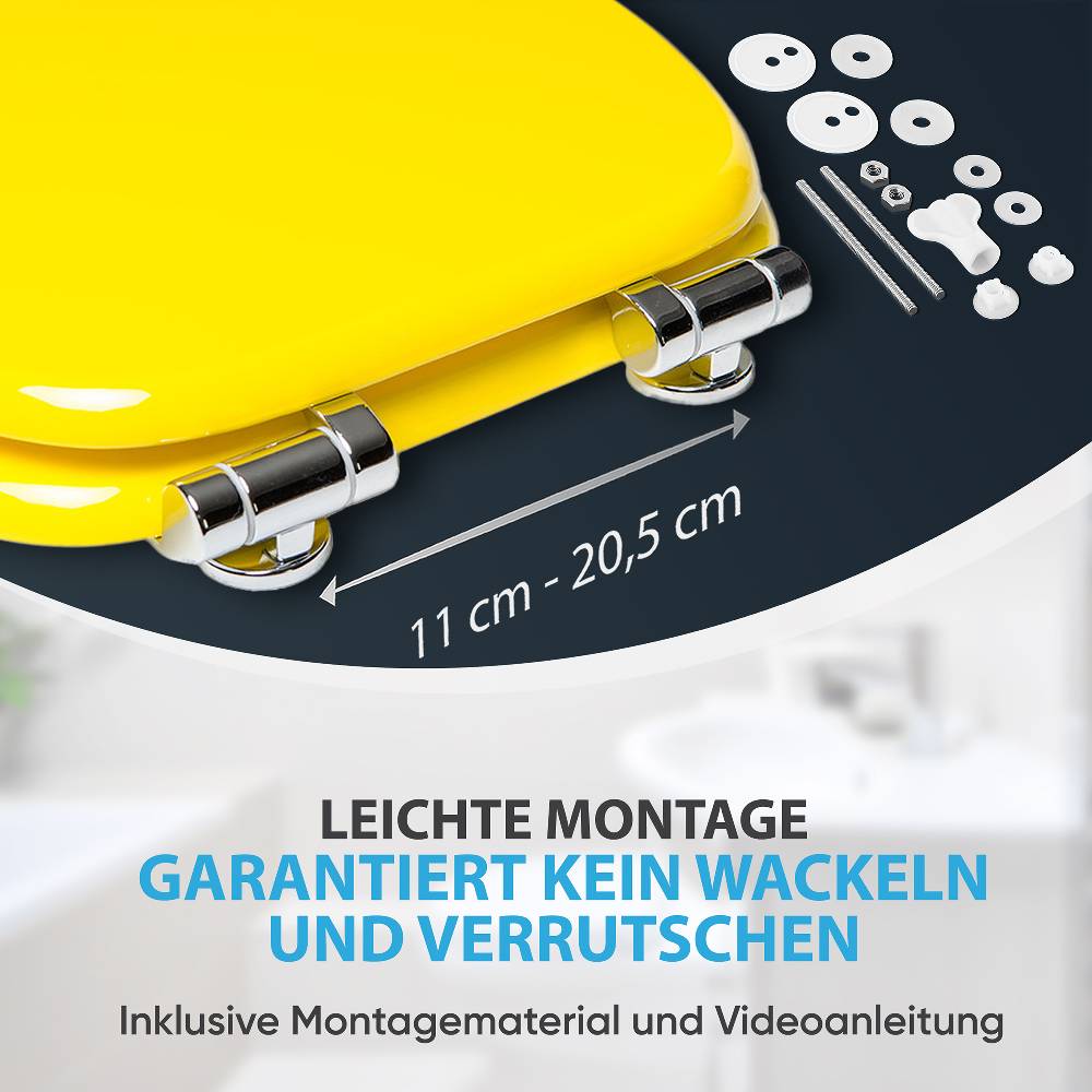 Sanilo WC-Sitz mit Absenkautomatik Gelb - Premium Toilettendeckel direkt vom Hersteller 50% Rabatt mit kostenlosem Versand