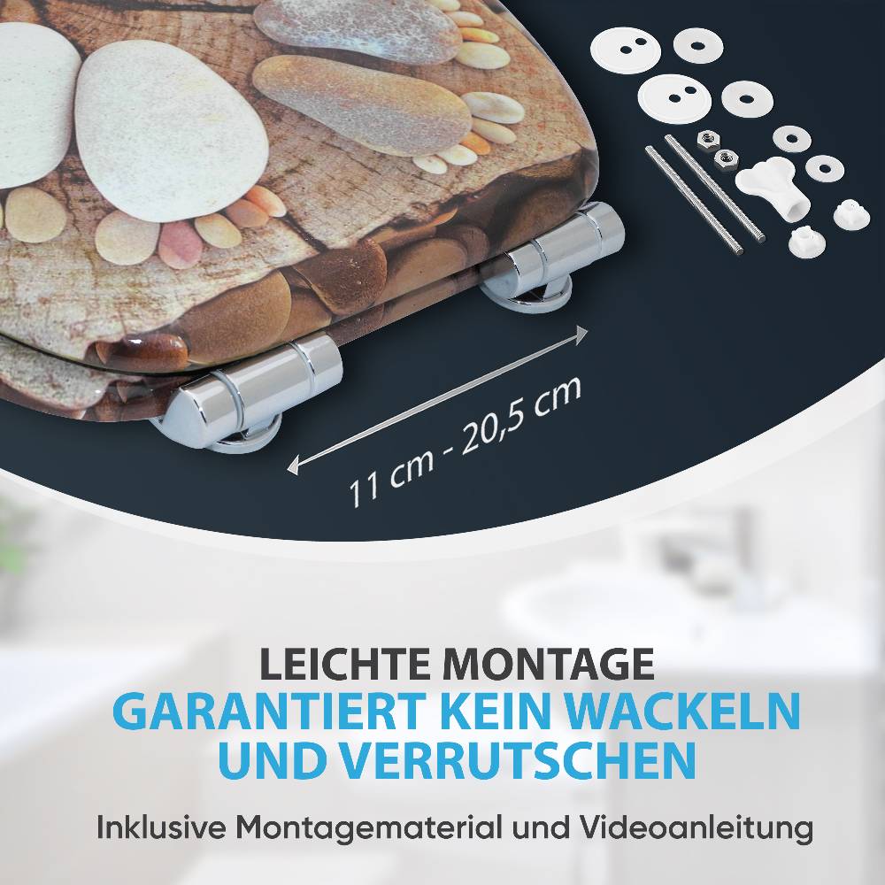 Sanilo WC-Sitz mit Absenkautomatik Stone Feet - Premium Toilettendeckel direkt vom Hersteller Clearance-Verkauf