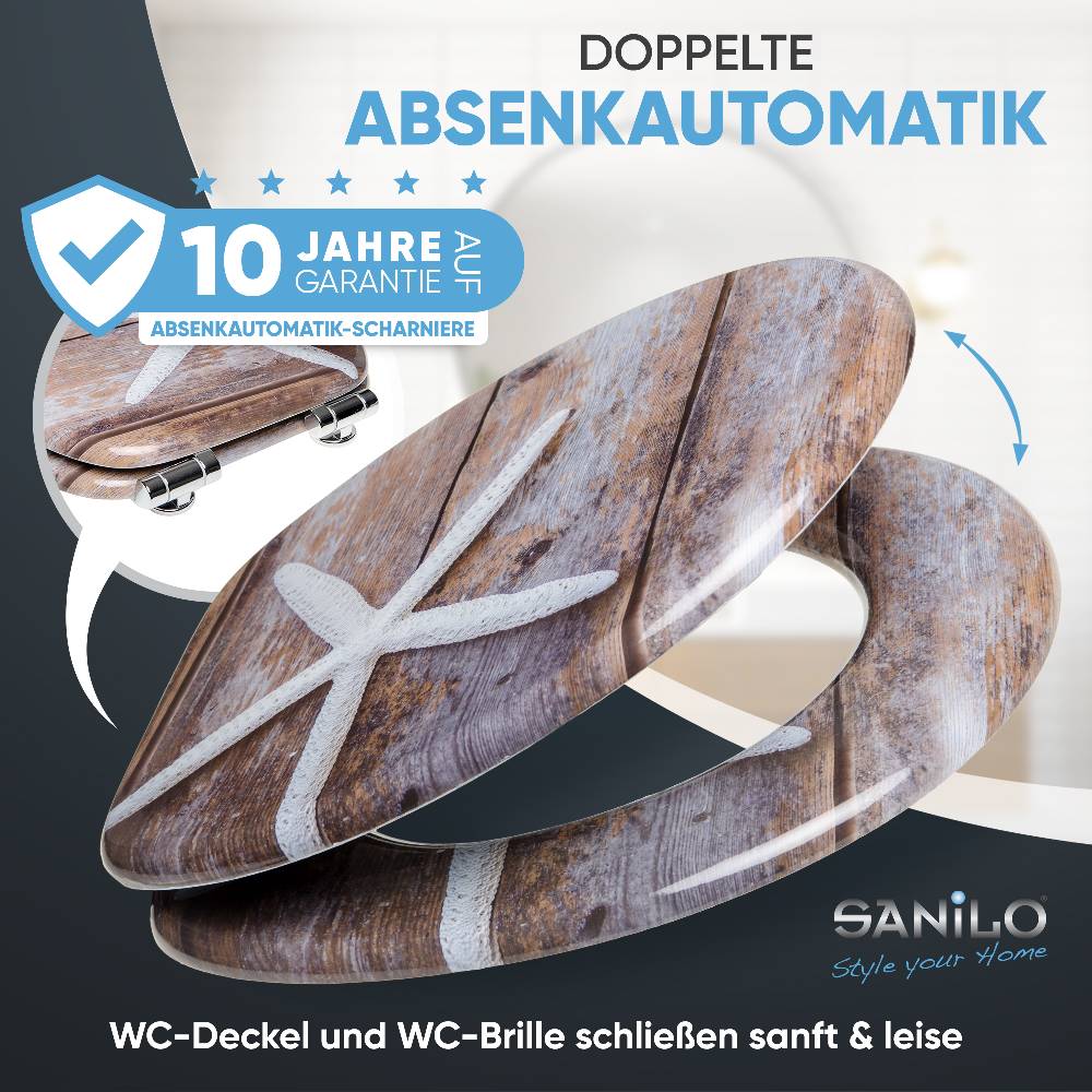 Sanilo WC-Sitz mit Absenkautomatik Bahia - Premium Toilettendeckel direkt vom Hersteller Rabatte dieses Monats