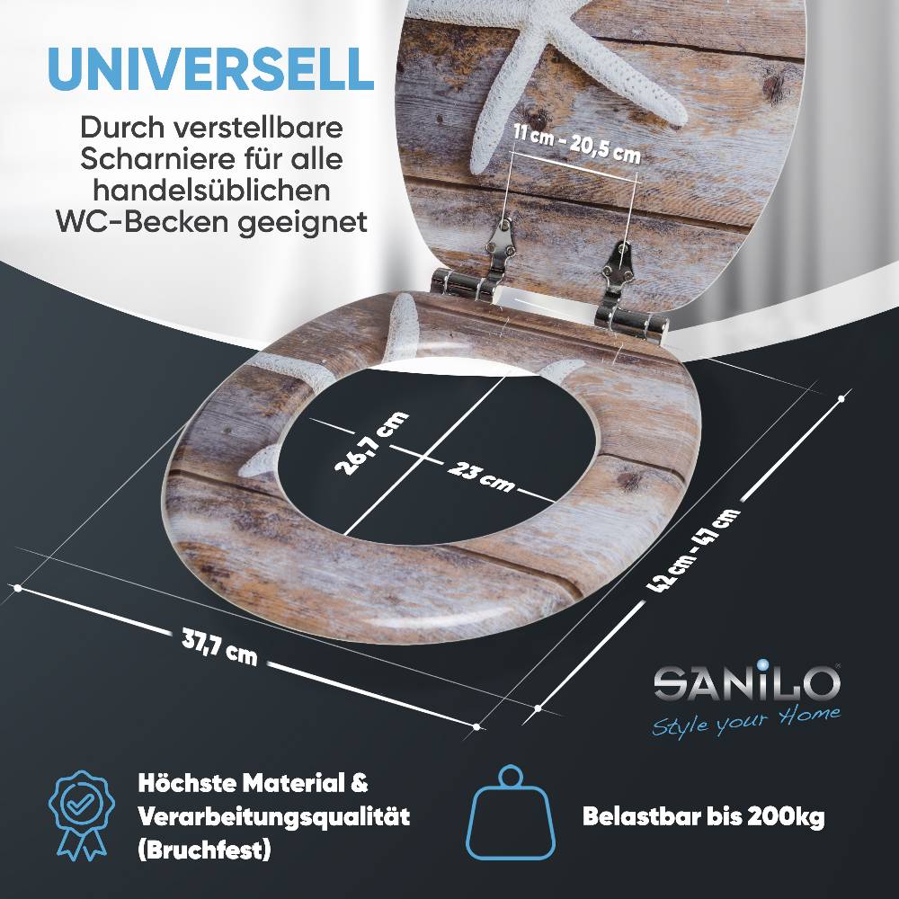 Sanilo WC-Sitz mit Absenkautomatik Bahia - Premium Toilettendeckel direkt vom Hersteller Rabatte dieses Monats