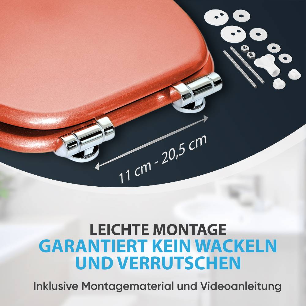 Sanilo WC-Sitz mit Absenkautomatik Glitzer Orange - Premium Toilettendeckel direkt vom Hersteller 2025