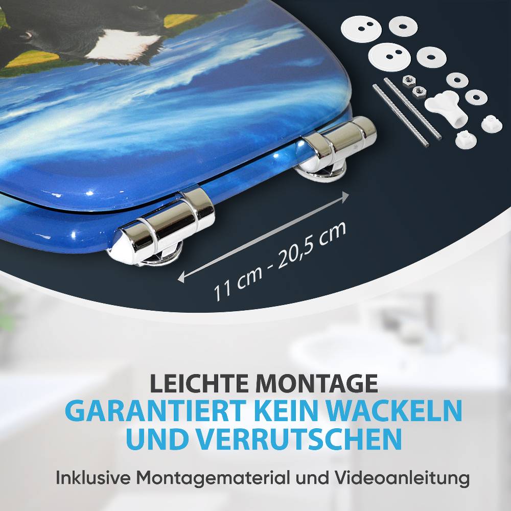 Sanilo WC-Sitz mit Absenkautomatik Kuhkopf - Premium Toilettendeckel direkt vom Hersteller Online