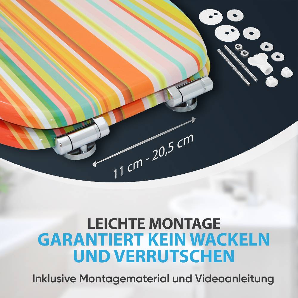 Sanilo WC-Sitz mit Absenkautomatik Starstripes - Premium Toilettendeckel direkt vom Hersteller Verkauf