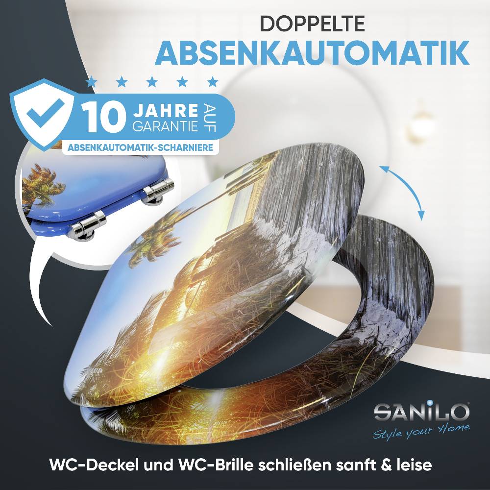Sanilo WC-Sitz mit Absenkautomatik Fort Lauderdale - Premium Toilettendeckel direkt vom Hersteller Rabatt