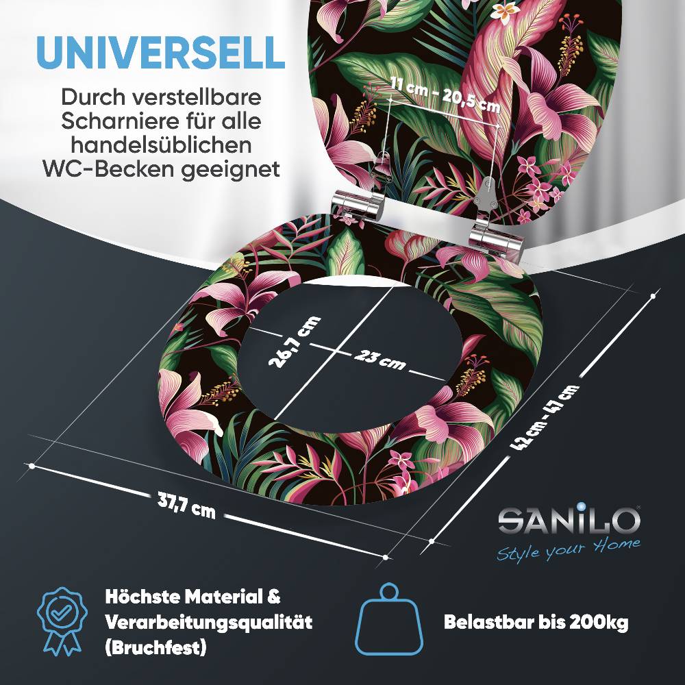 Sanilo WC-Sitz mit Absenkautomatik Bali - Premium Toilettendeckel direkt vom Hersteller Preisnachlass